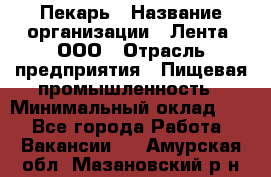 Пекарь › Название организации ­ Лента, ООО › Отрасль предприятия ­ Пищевая промышленность › Минимальный оклад ­ 1 - Все города Работа » Вакансии   . Амурская обл.,Мазановский р-н